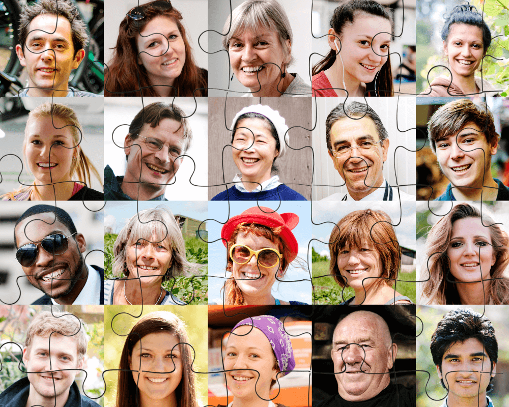 Solving your ADHD puzzle photo shows individuals affected by ADHD, in a jigsaw puzzle overlay